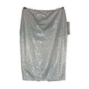 TOBI - WOMEN'S SMALL - WHITE SEQUINED HOLIDAY PARTY PENCIL SKIRT